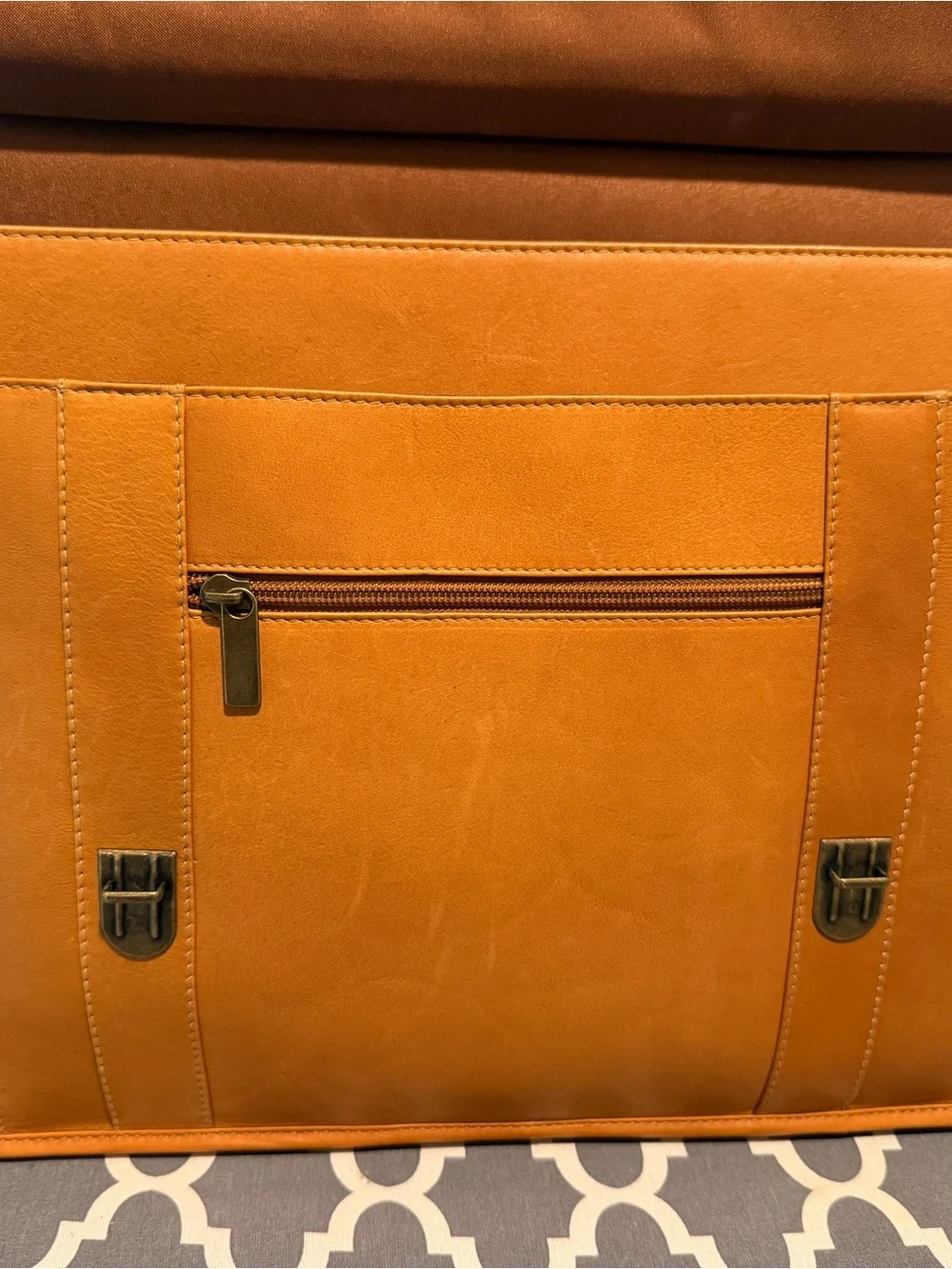 Rodrigo Cowhide Natural Leather Double Sided briefcase